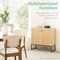 Best Choice Products 2-Door Rattan Storage Cabinet, Accent Furniture, Cupboard w/ Non-Scratch Foot Pads